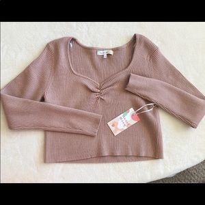 Blush pink crop sweater